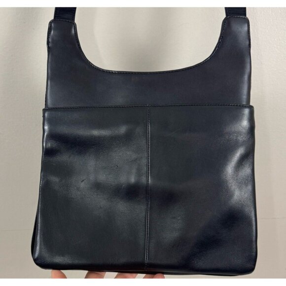 Nine West Black Leather Crossbody Bag Purse Y2K Minimalist Indie Boho Retro - Picture 5 of 9